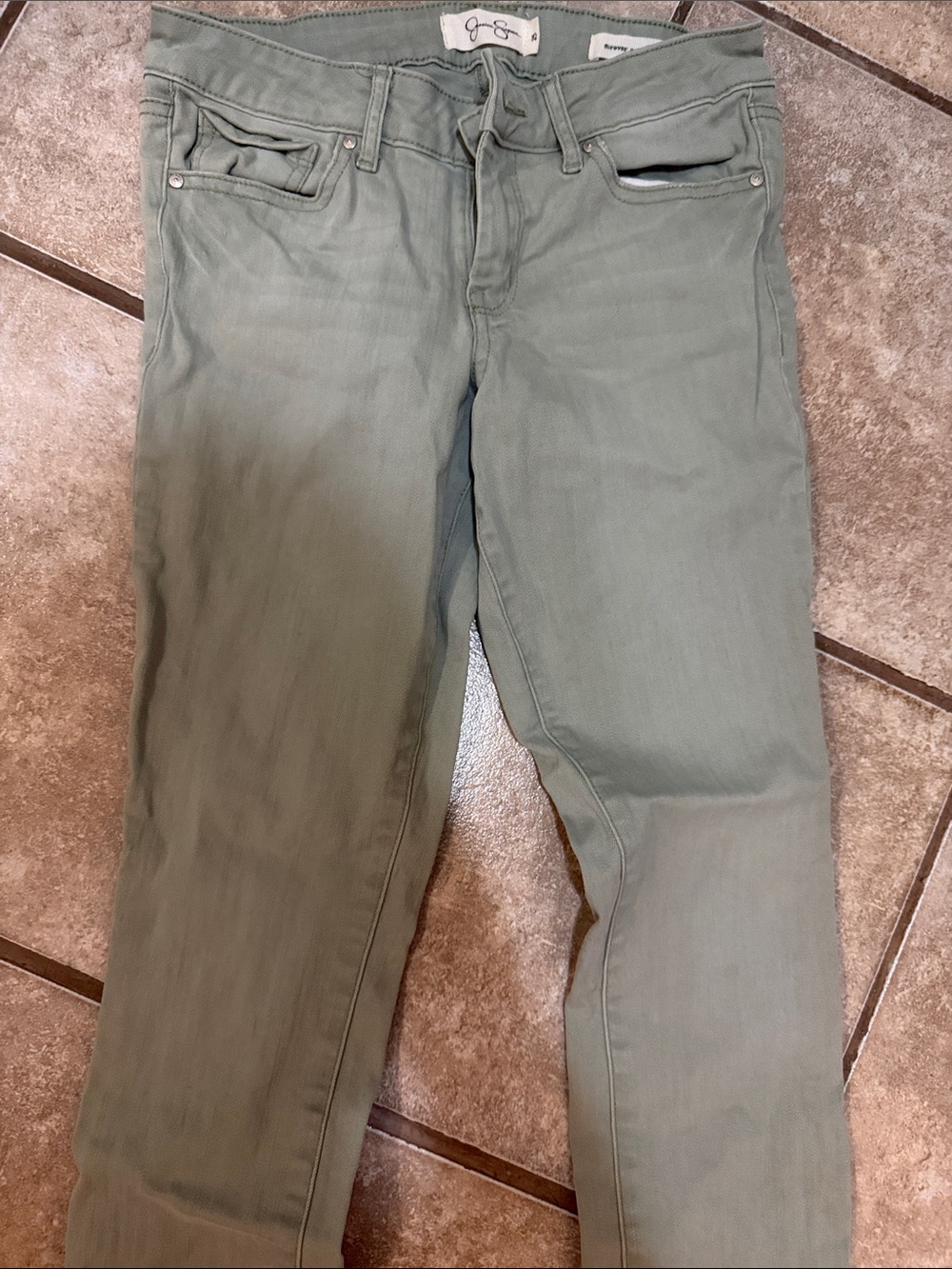 Jessica Simpson Men's Slim Straight Jeans in Sage Green